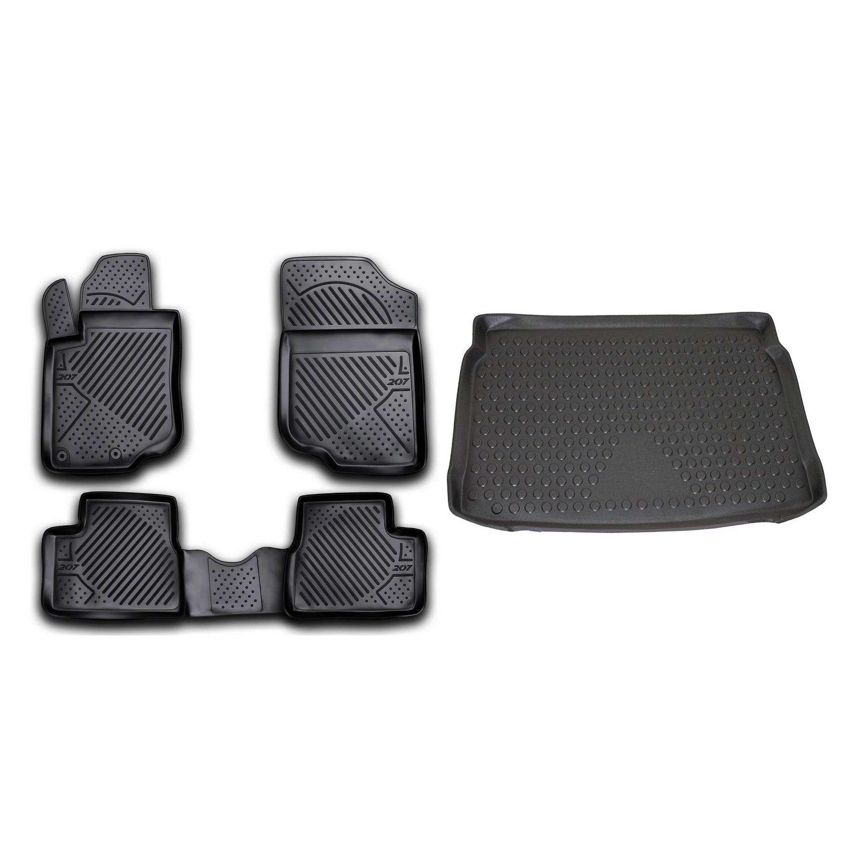 PEUGEOT 207 2006 Sonrası 3D Havuzlu Paspas Bagaj Havuzu Set